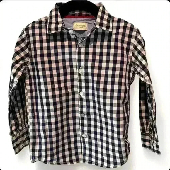 Hopscotch Kids Long Sleeve Gingham Check Shirt Blue Size 3T - Picture 1 of 3